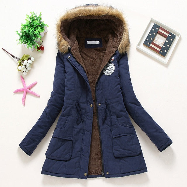 Overcoat Women Winter thick coat Warm Hooded